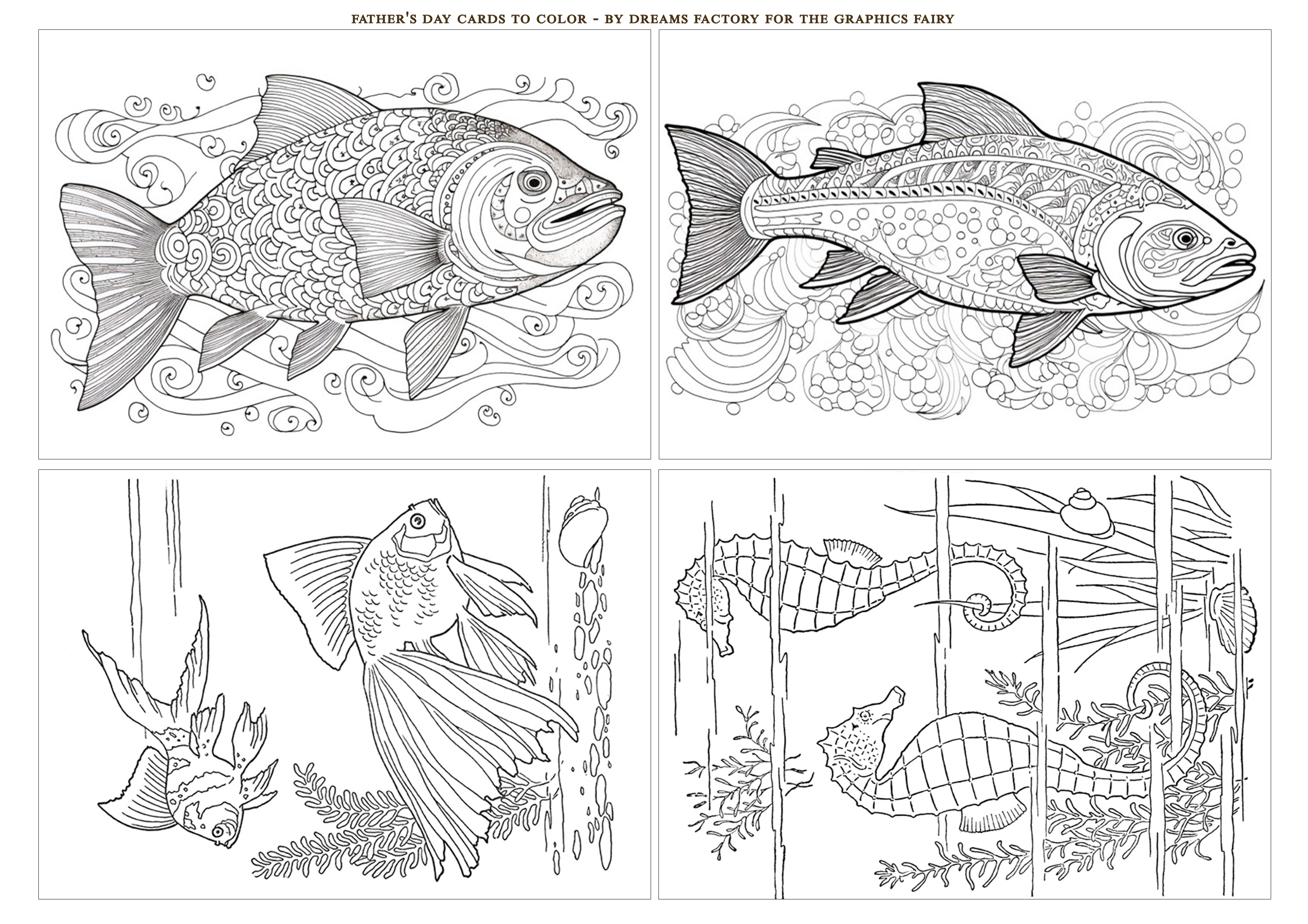 Printable Coloring Cards for Dad