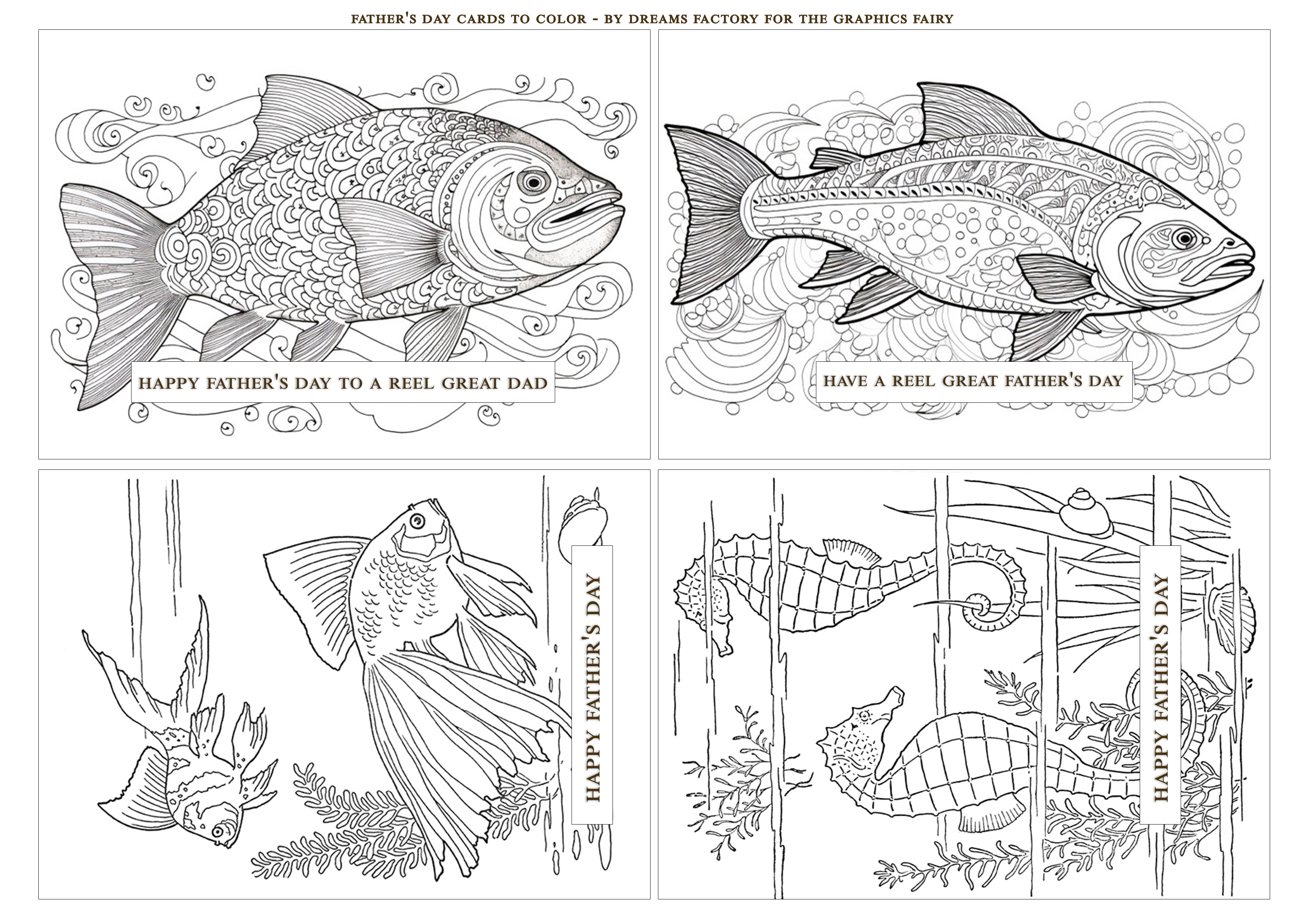 Father's Day Card 400798 - Various Colored Fish Underwater Fa