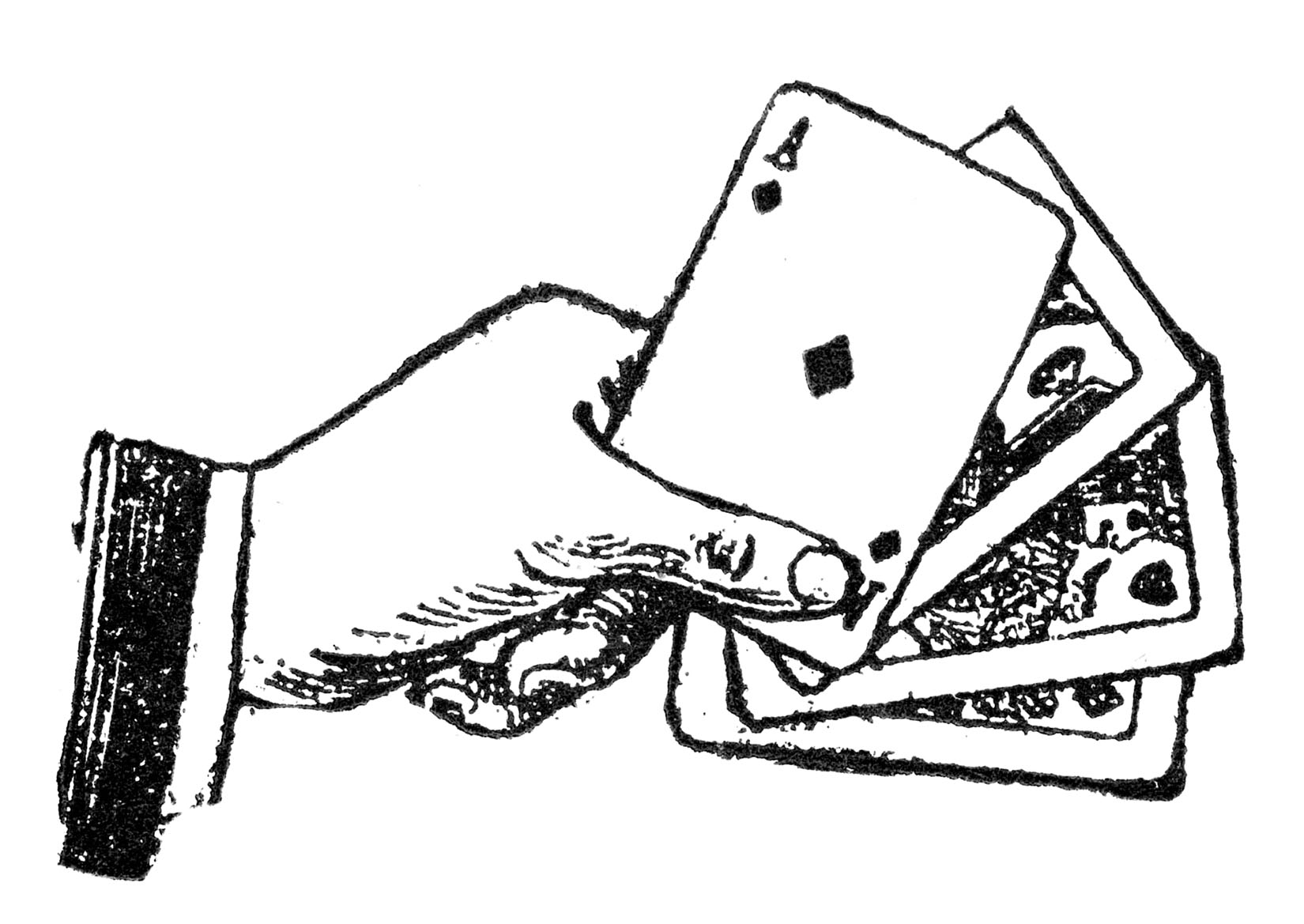 Hand with Cards Clipart