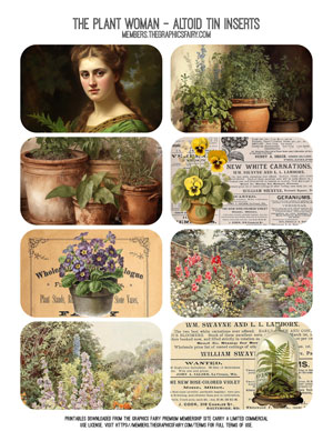 The Plant Woman assorted printable Altoid Tin inserts