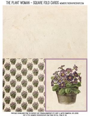 The Plant Woman printable square fold card