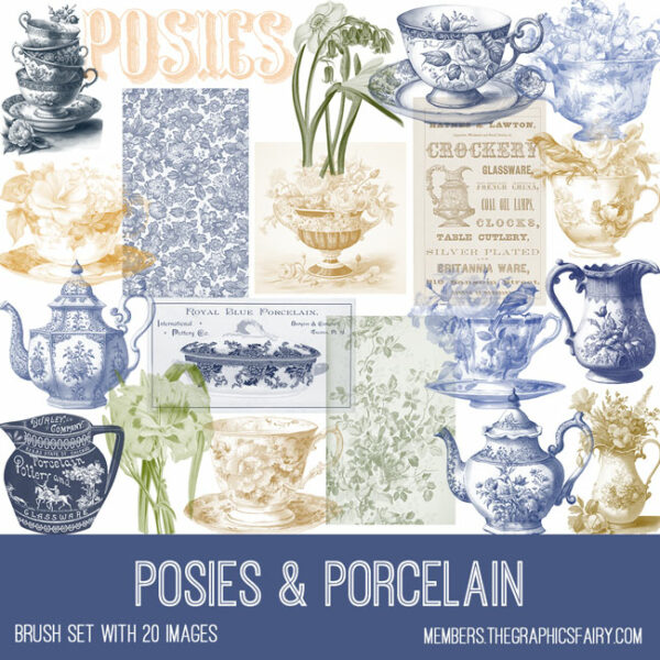 Posies & Porcelain Ephemera Brush Set
