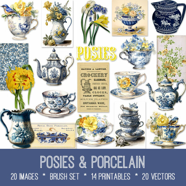 Posies & Porcelain ephemera vintage images