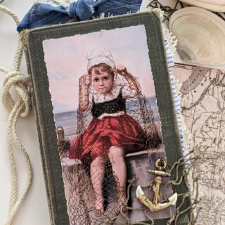 Journal cover with girl by the ocean