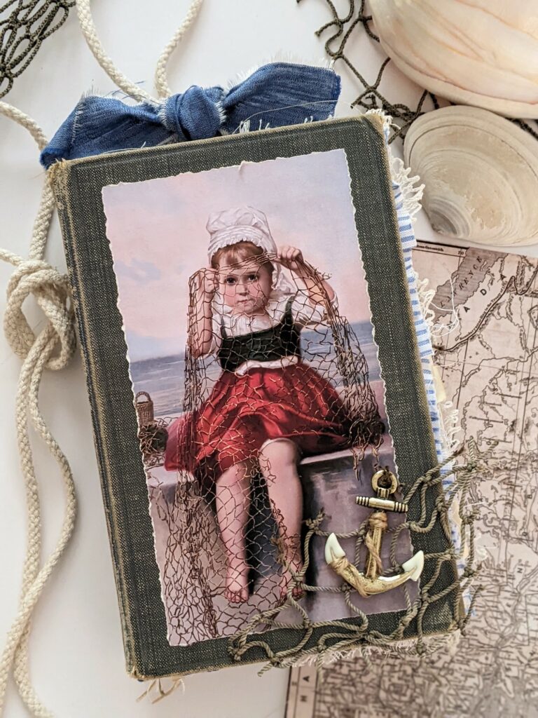 Journal cover with girl by the ocean