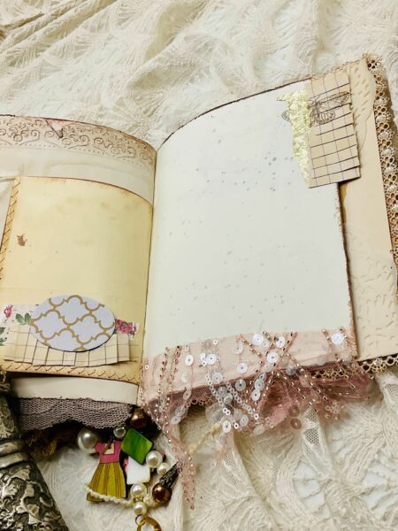 Journal spread with lace
