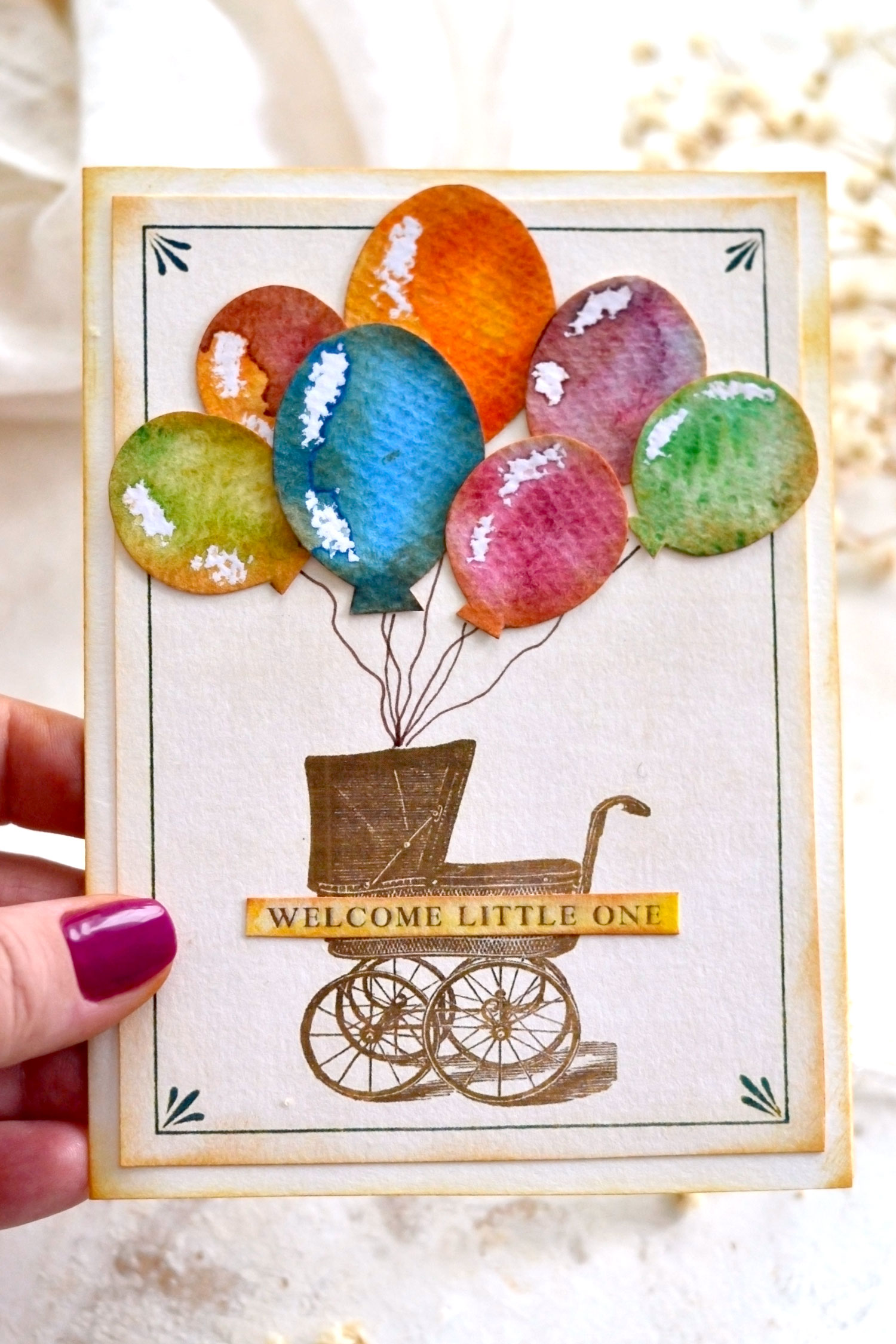 Vintage new baby card ideas