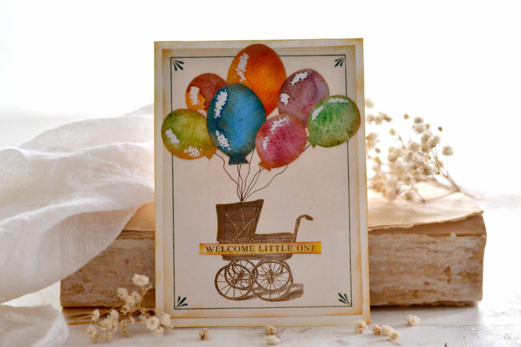 Vintage new baby card ideas