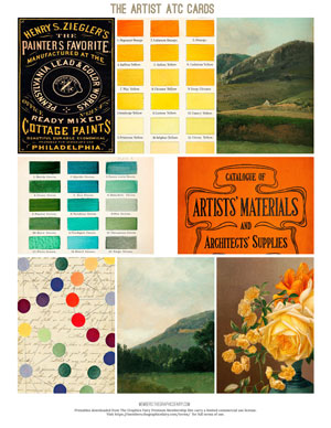 The Artist assorted printable Artist Trading Cards