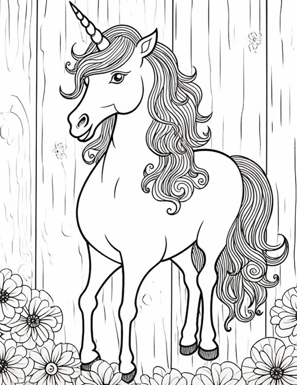 Coloring Sheet with Mythical horse