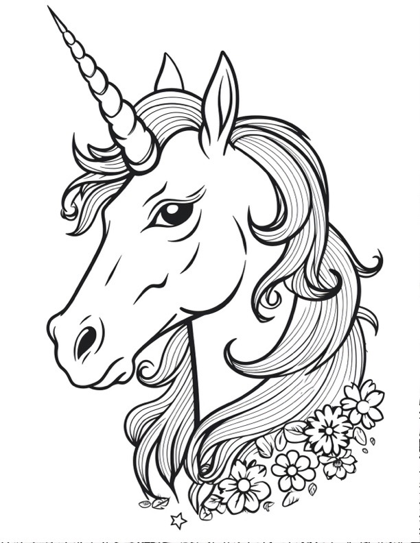 Unicorn Color sheet with flowers