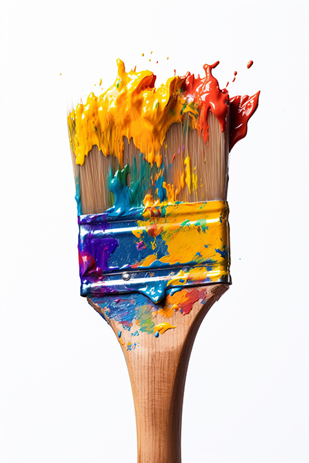 Wet Paintbrush with Acrylic paint