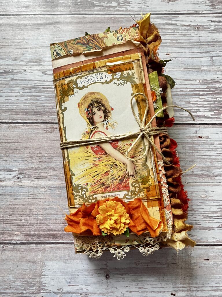 Autumn colours journal cover with woman image