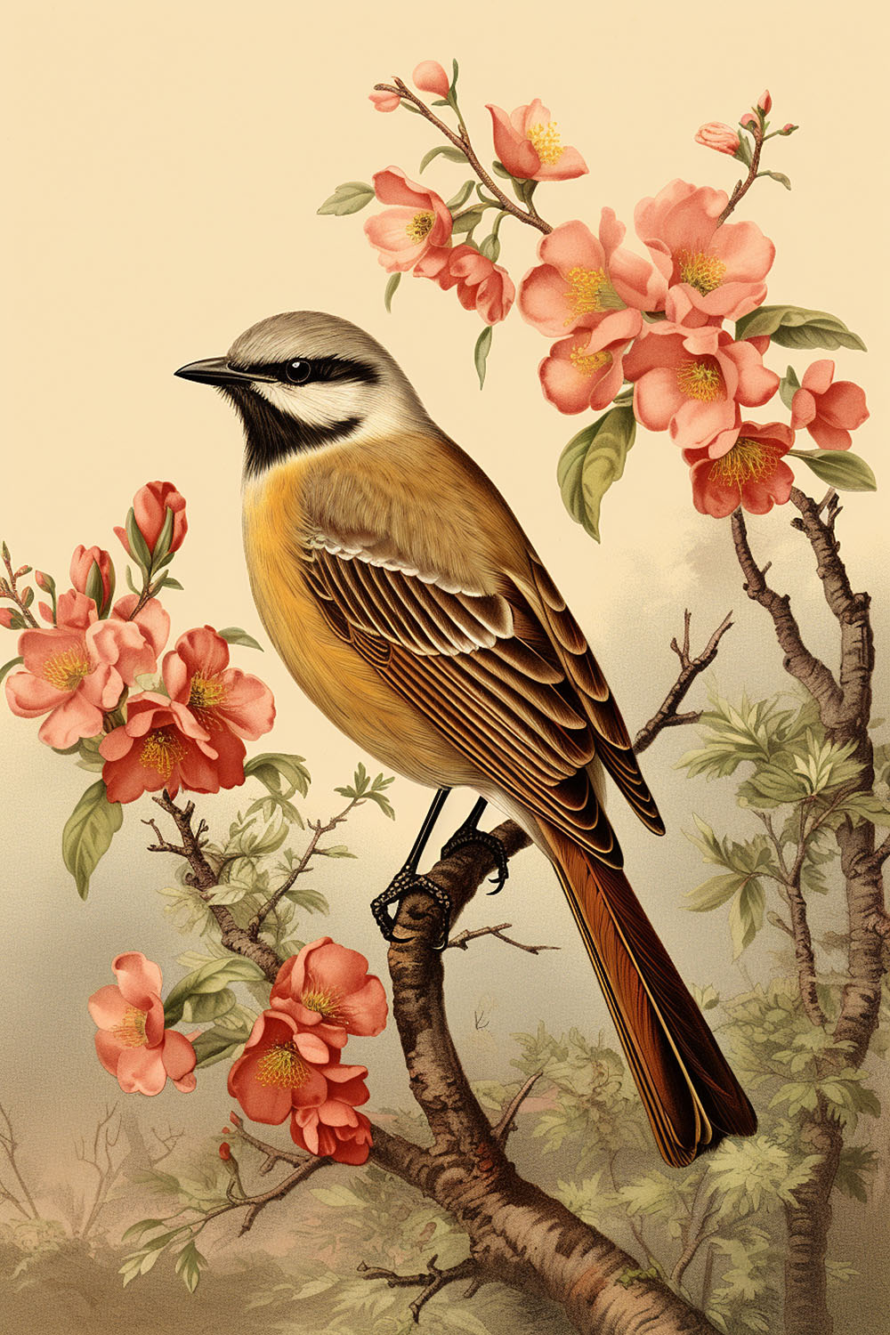 Bird with Blossoms branch