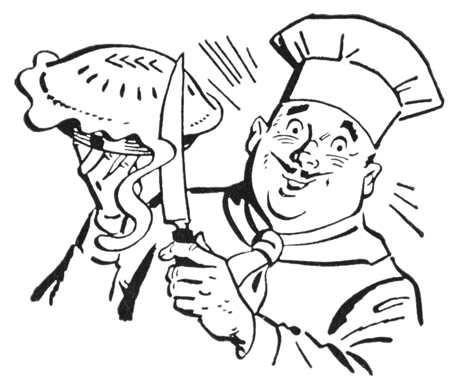 chef cooking clipart black and white car