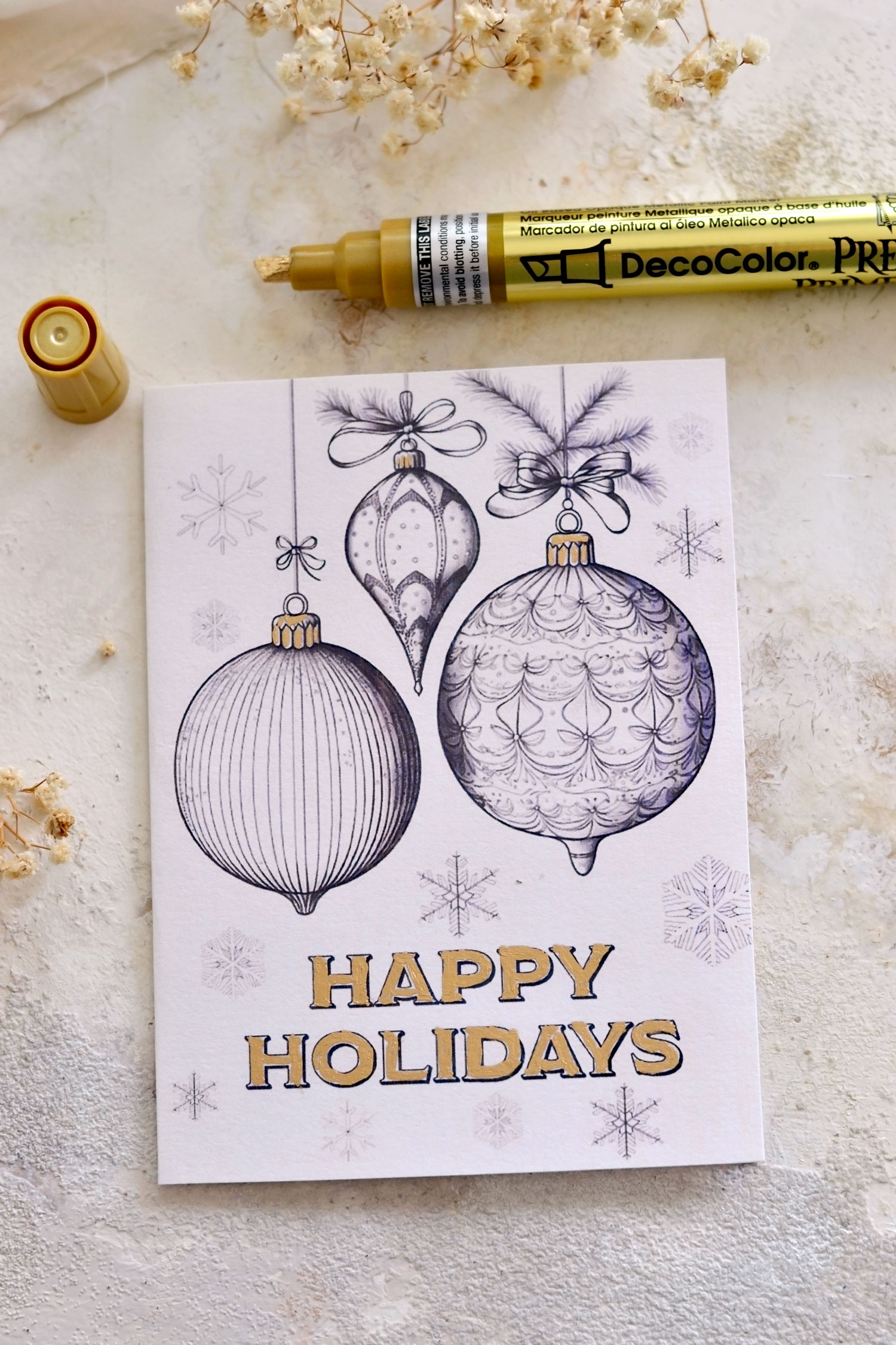 Variety of Hand Drawn Christmas Cards and Happy New Year