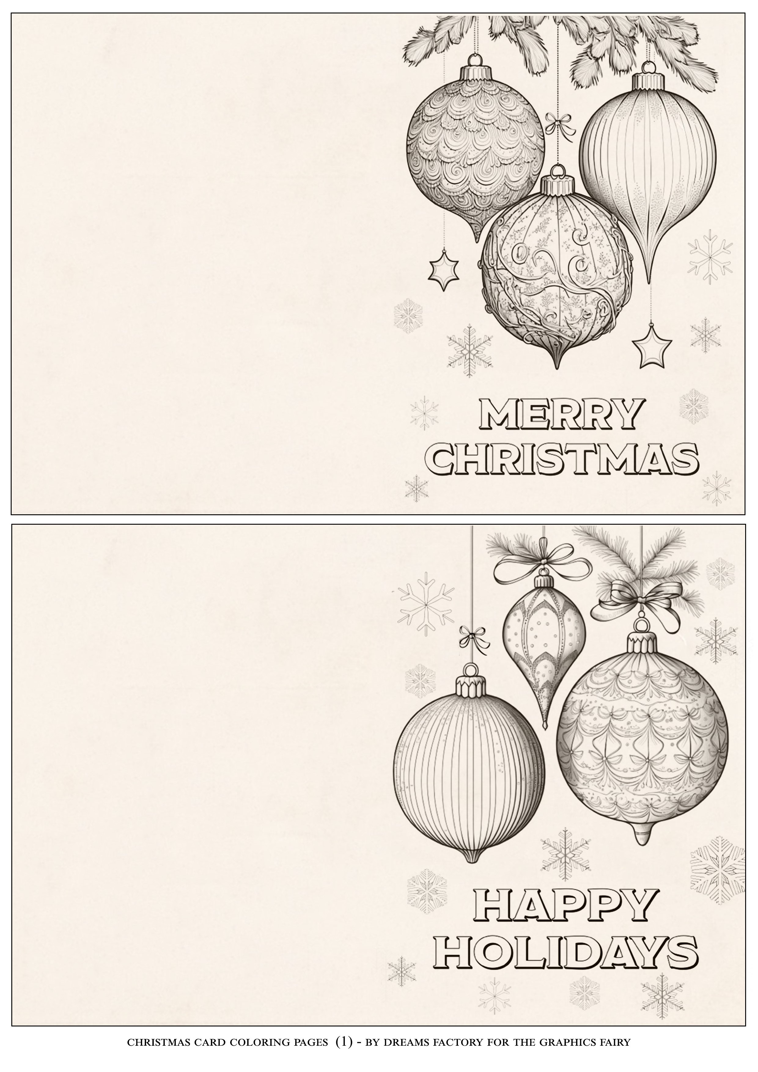 Christmas card coloring page free printable 1