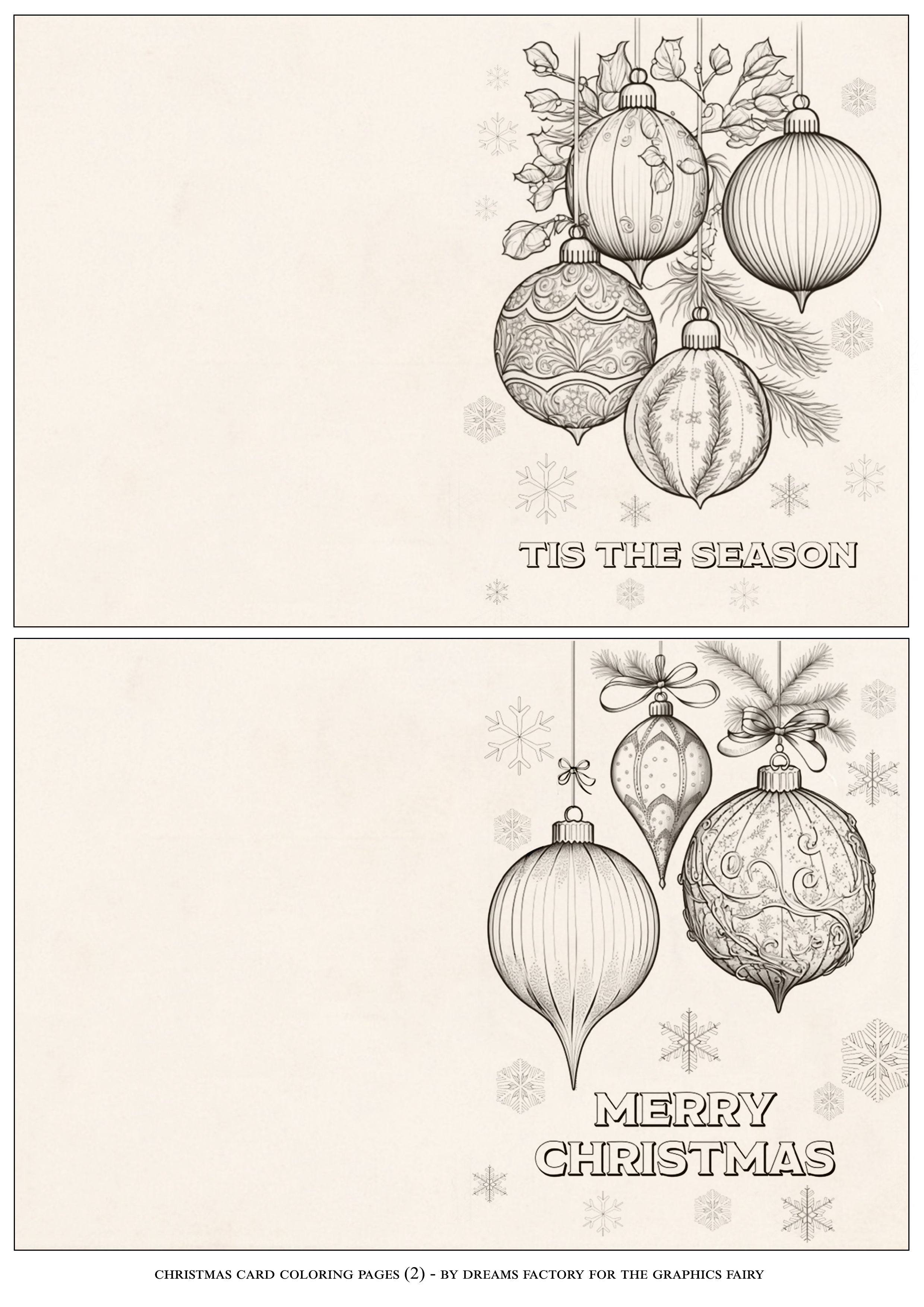 Christmas card coloring page free printable 2
