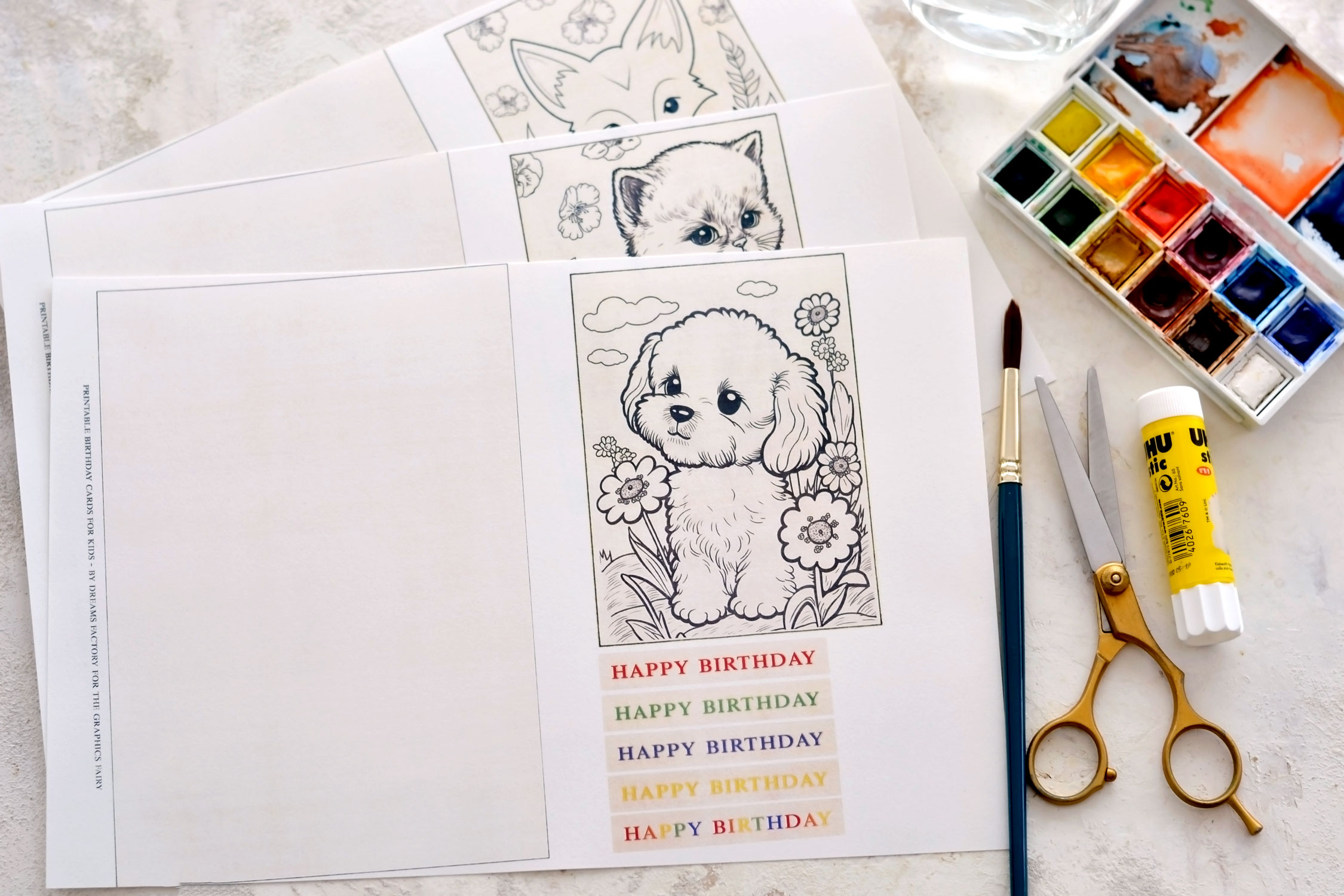 birthday cards for kids supplies