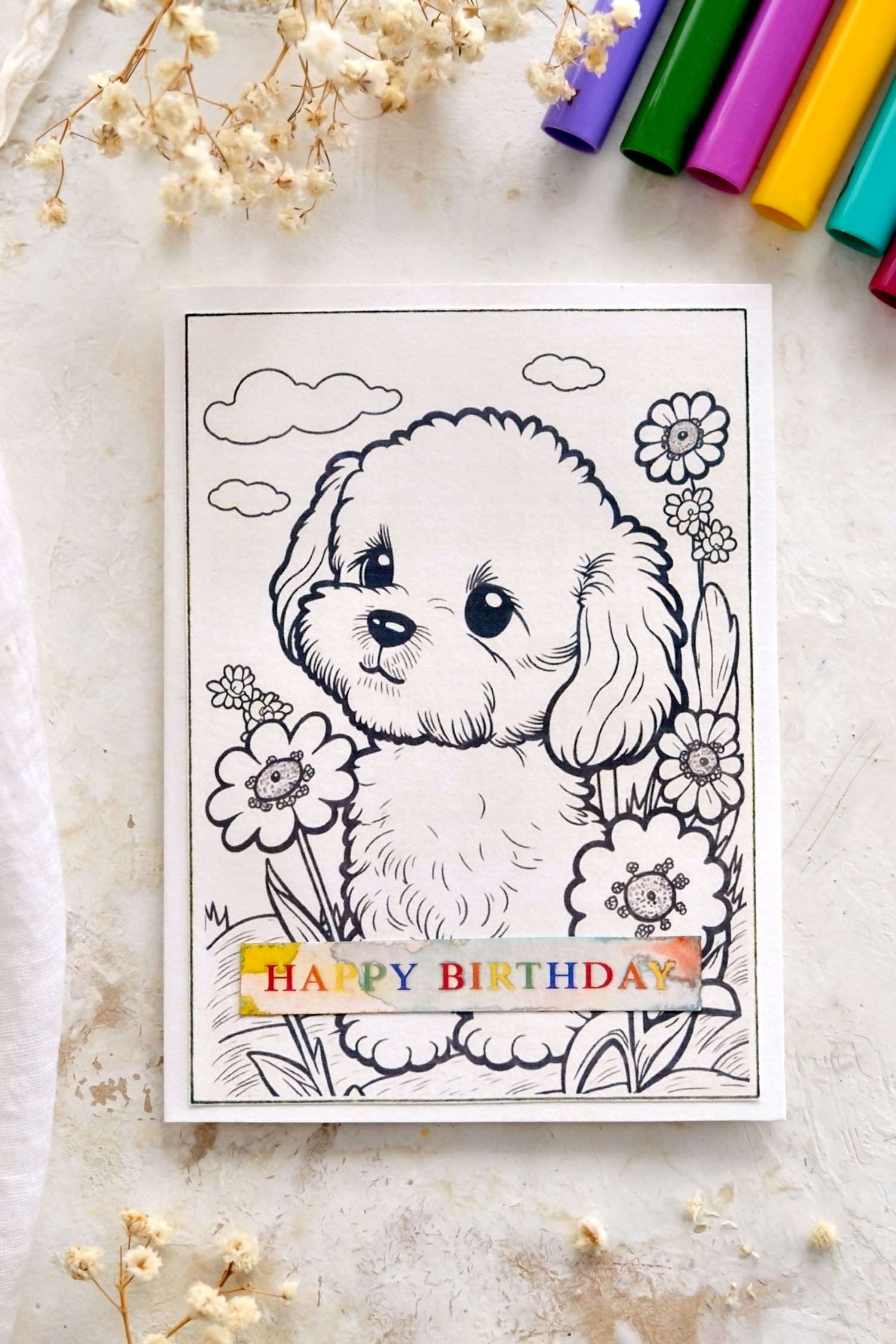 puppy birthday card for kids