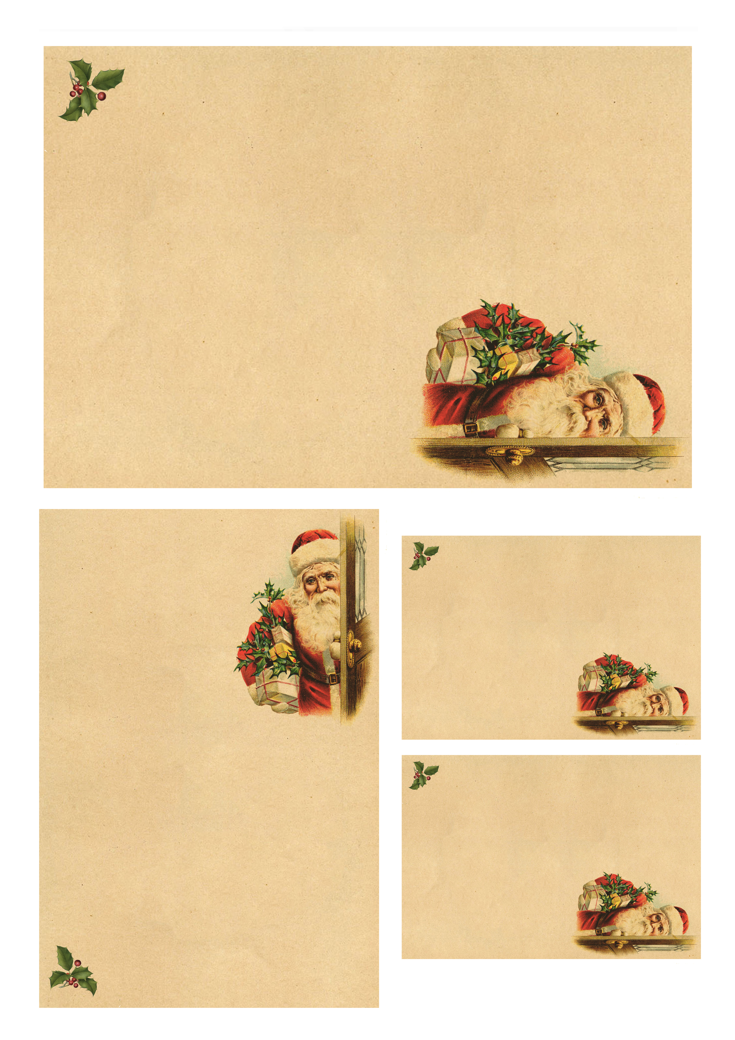 DIY Christmas Stationery Printable - Santa - unruled