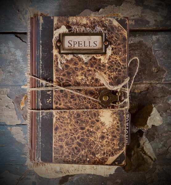 Ancient looking spell book junk journal cover