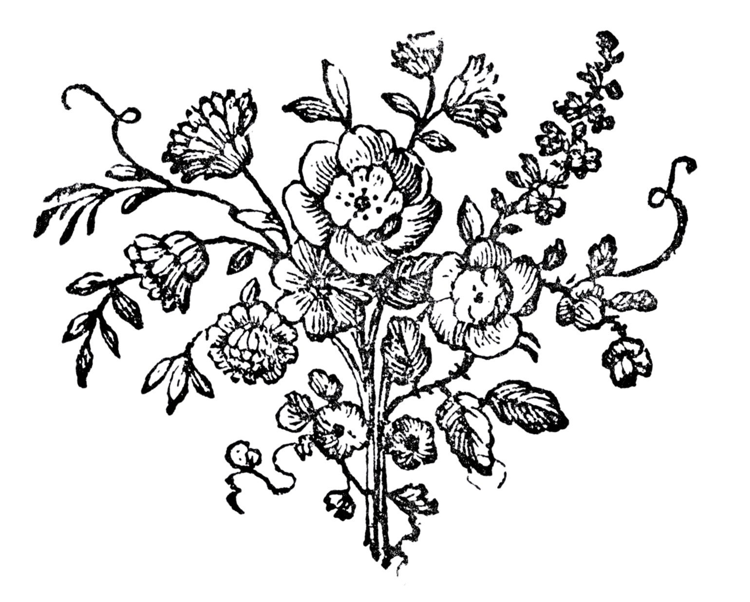 Floral Woodcut