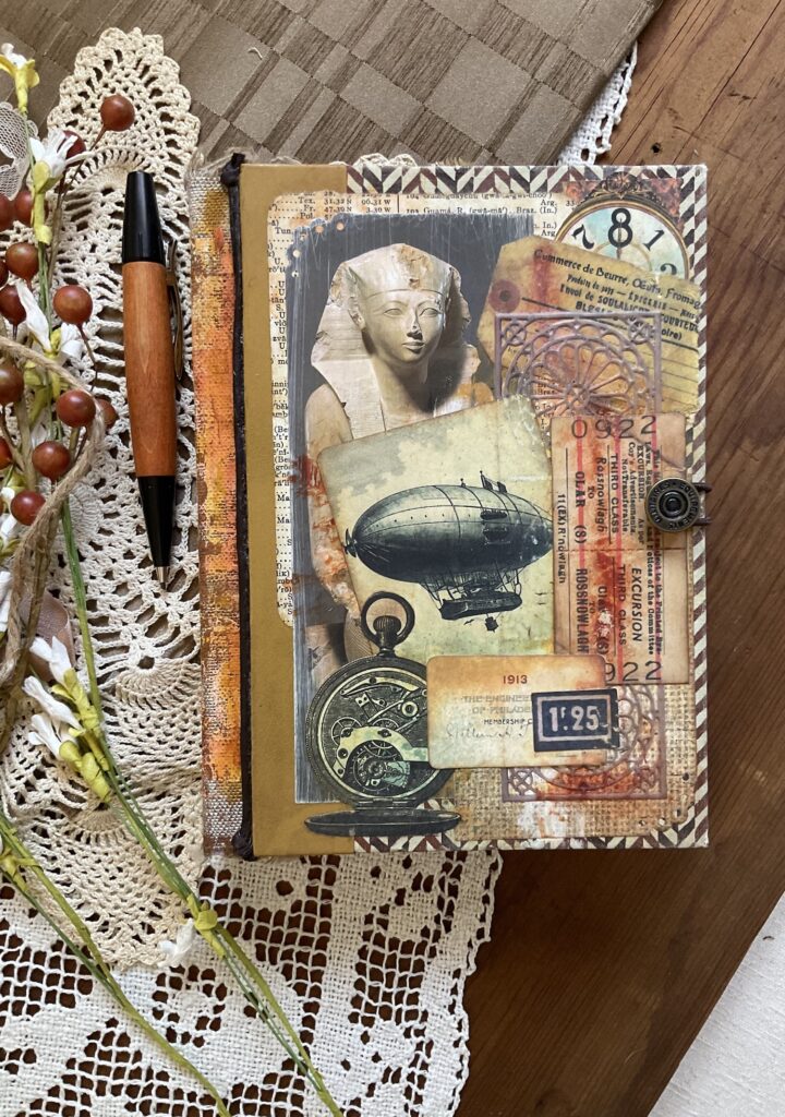 Junk journal cover with Egyptian mummy image