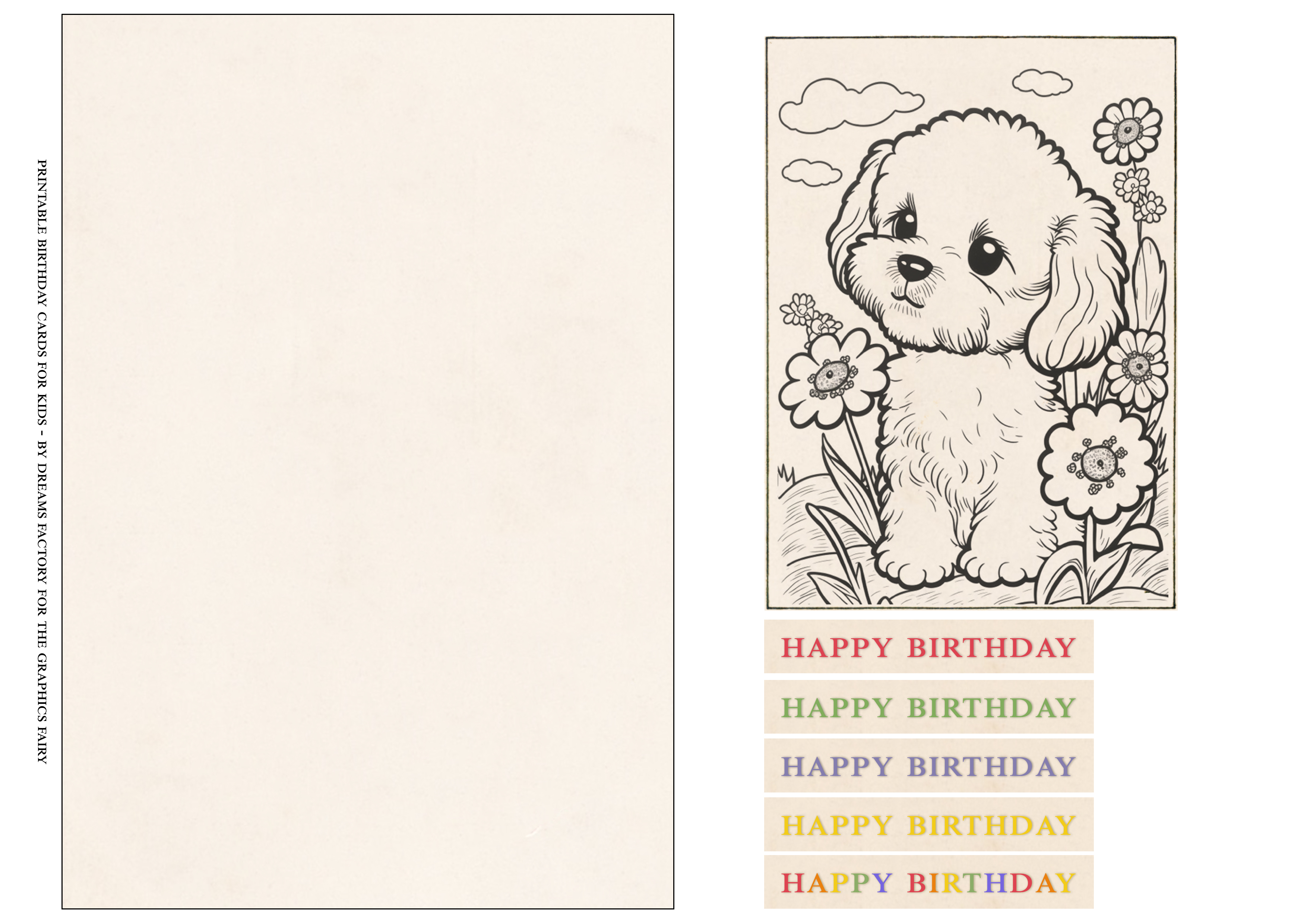 Printable birthday cards for kids - puppy printable
