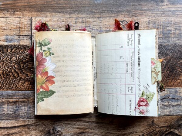 Journal sprad with floral washi tape