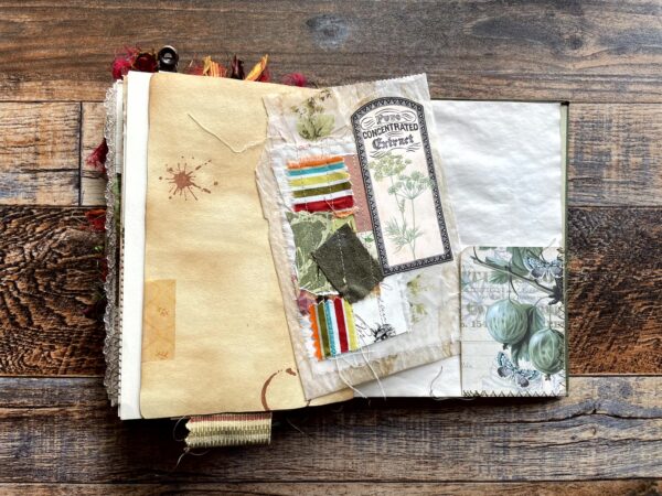 Journal page with leaf print