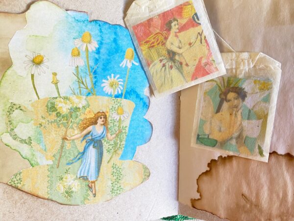 Fairy and lower images on journal page