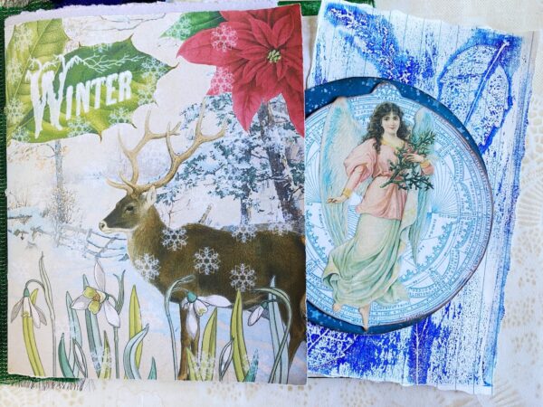 Journal page with snowflakes and winter fairy