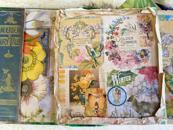 Inside journal cove with lots of floral images