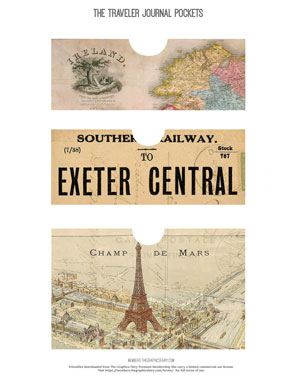 The Traveler assorted printable journal pockets