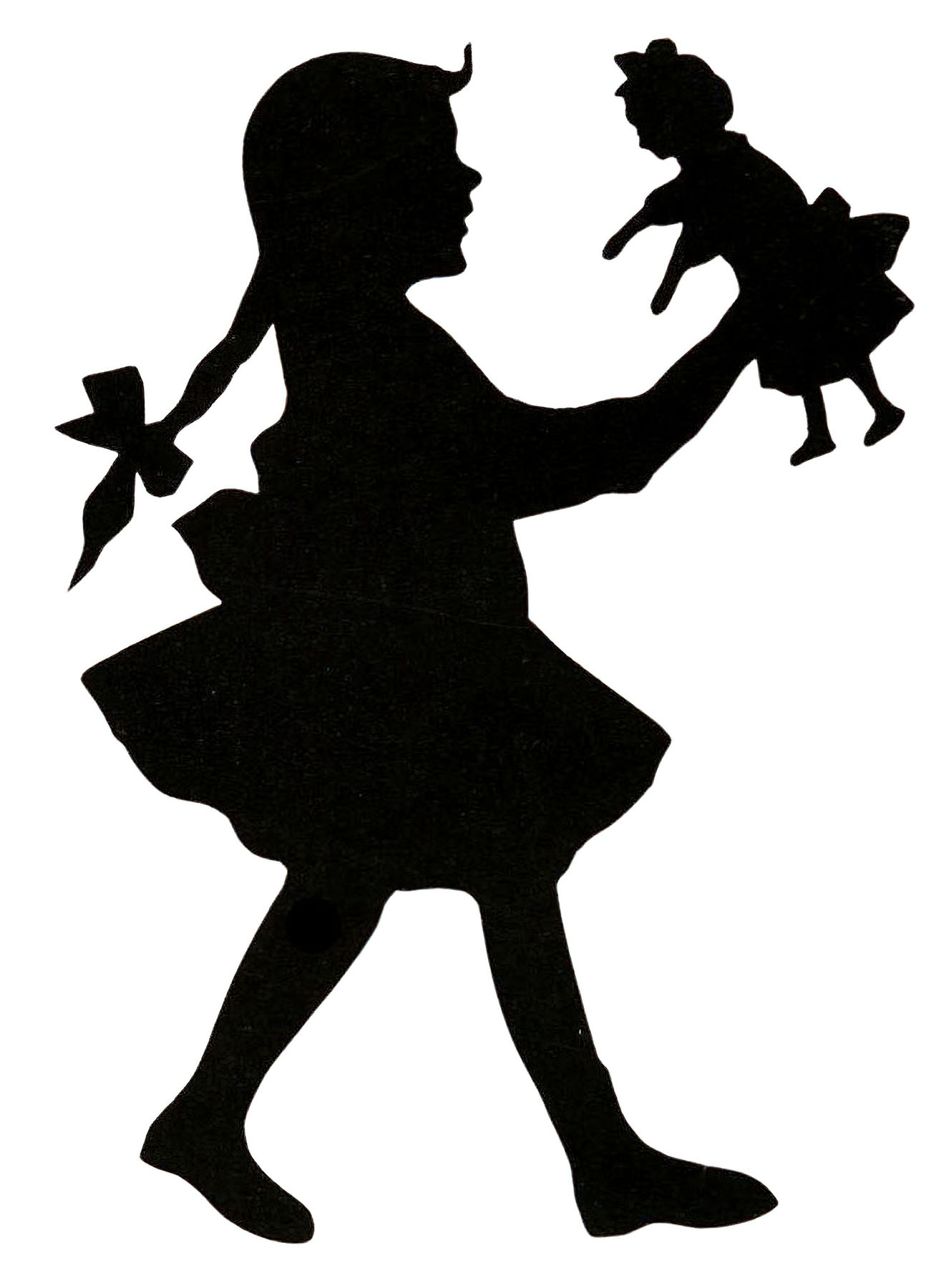 children playing silhouette clip art