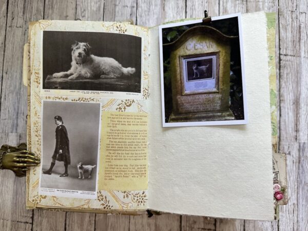 Journal spread with photo of King Edward VII and his dog