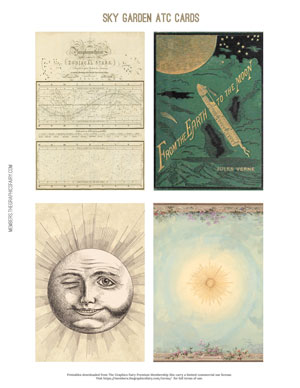 Sky Garden assorted printable Artist Trade Cards