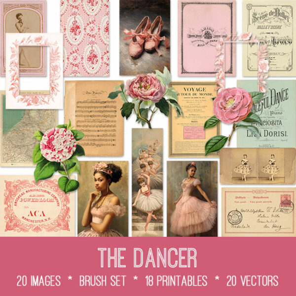 The Dancer ephemera vintage images