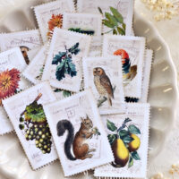 faux postage stamps for fall