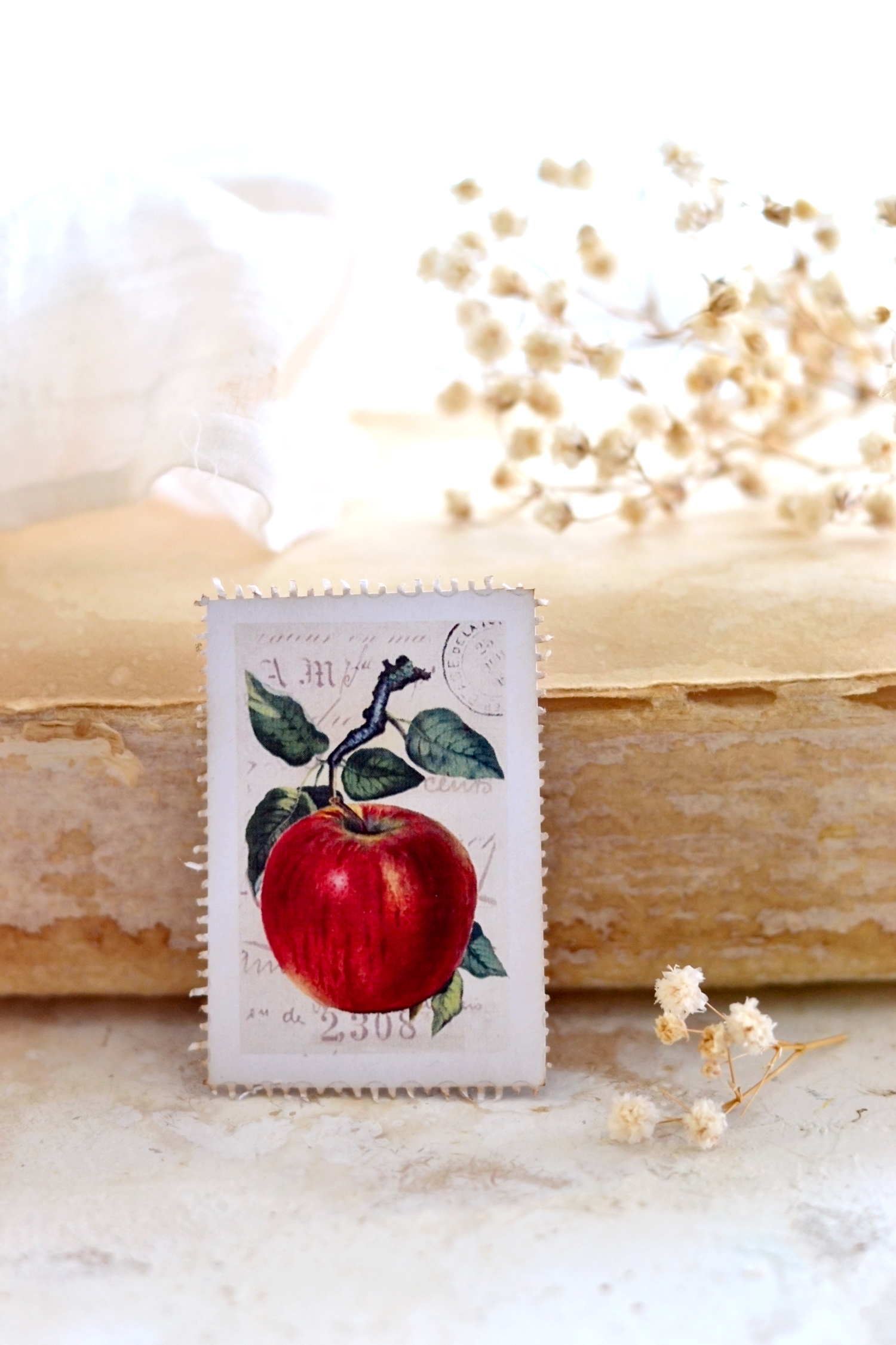 red apple postage stamp