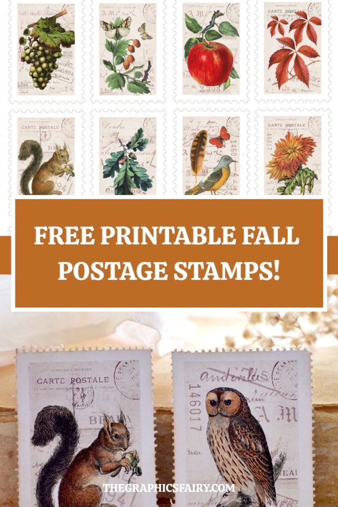 Fall Faux Postage Stamps