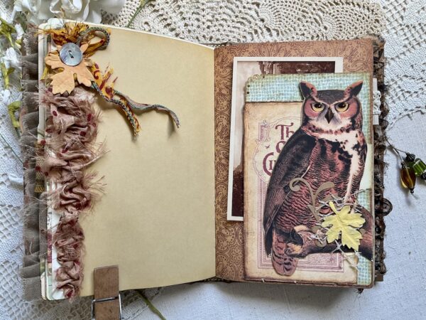 Journal page with owl image