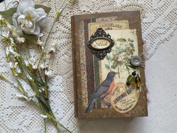 Journal cover with metal bookplate
