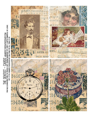 The Dentist assorted printable Collage Cards
