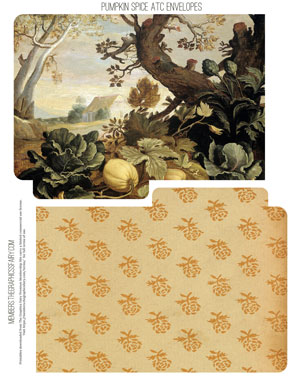 Pumpkin Spice Ephemera assorted printable ATC envelopes
