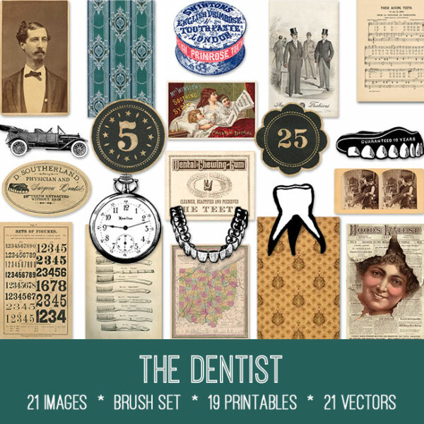 The Dentist ephemera vintage images