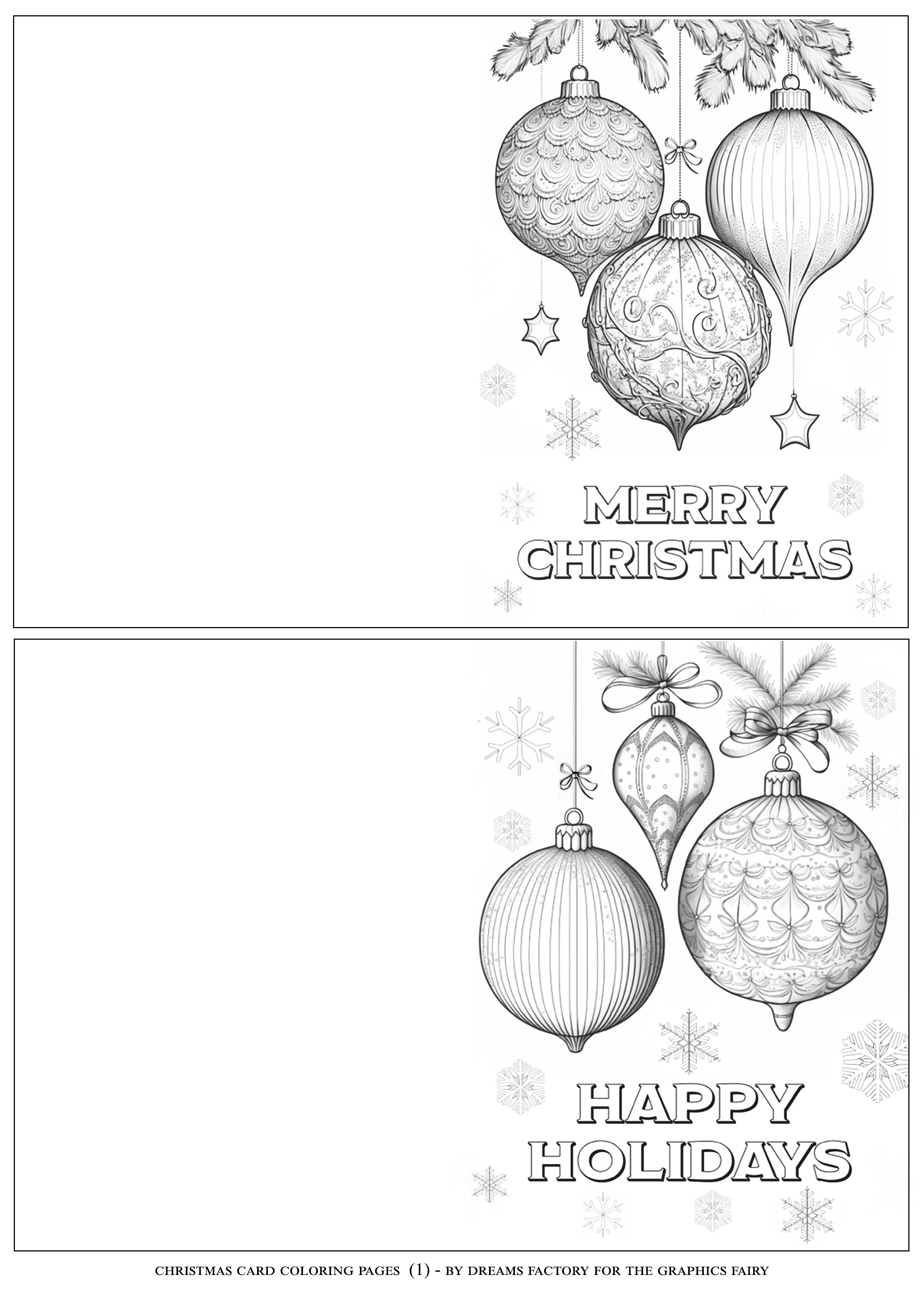 Christmas card coloring pages 1