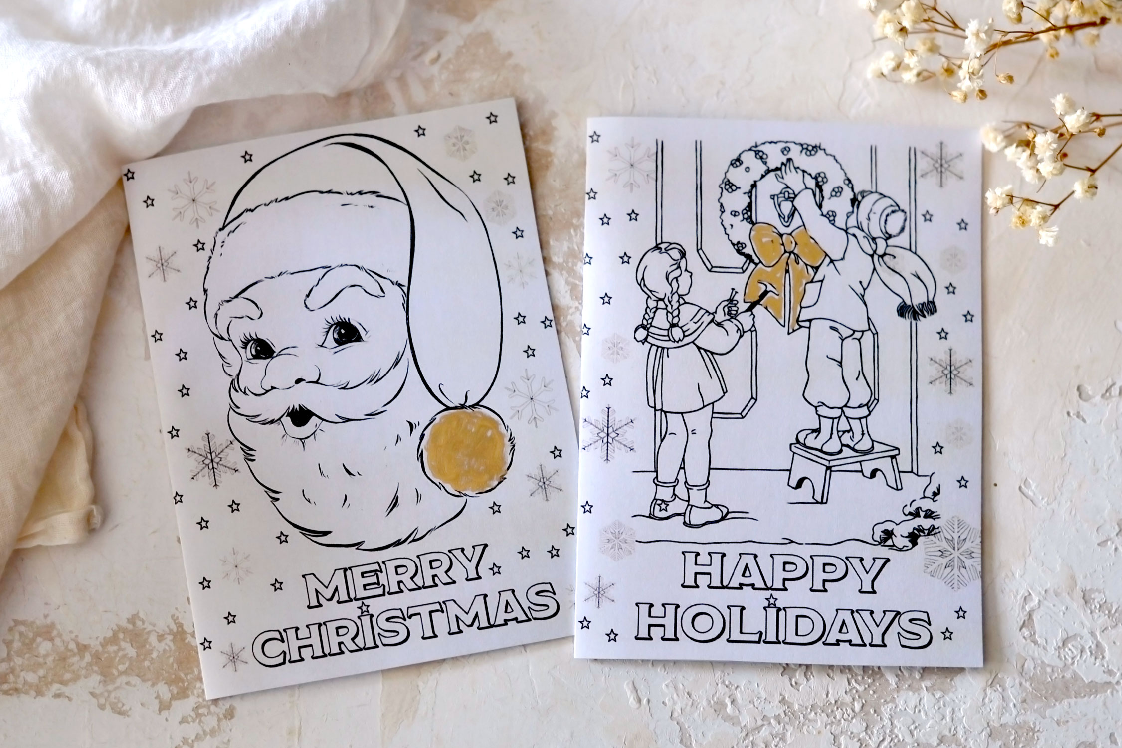 santa children coloring card