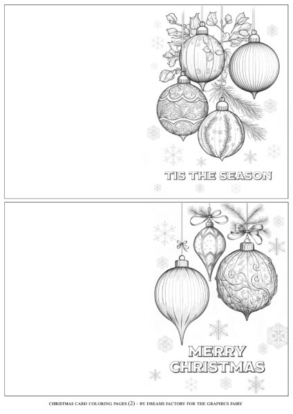 Christmas Card Coloring Pages! - The Graphics Fairy